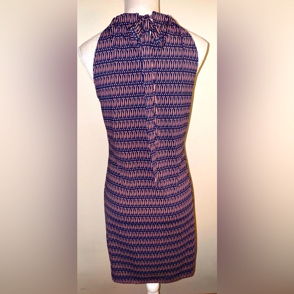 Ellie Kai Blue/coral Geometric Print Halter Tie Sleeveless dress size 4 EUC - Picture 4 of 11